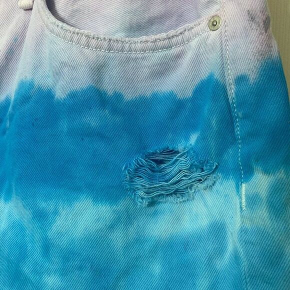 Hudson Lori High Rise Shorts Blue and Purple Tie Dye Denim Cutoffs Size 30 New - Picture 2 of 15